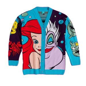 The Little Mermaid Unisex Adult Knitted Oversized Cardigan / Multicolored